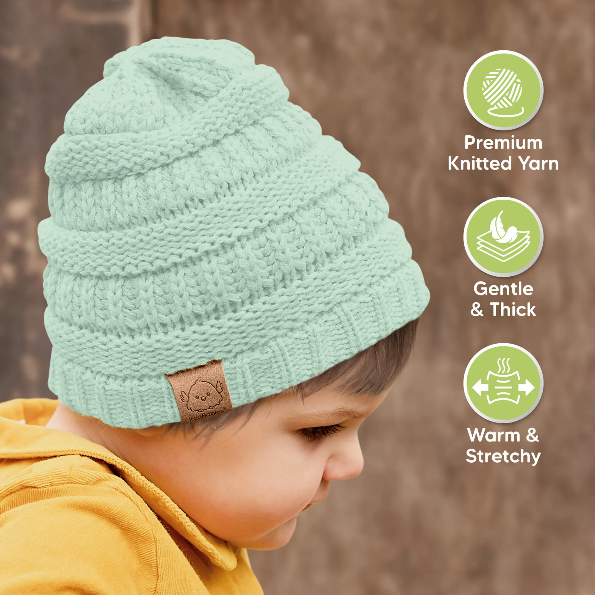 3-Pack Warmzy Baby Beanies (Macaron, M)