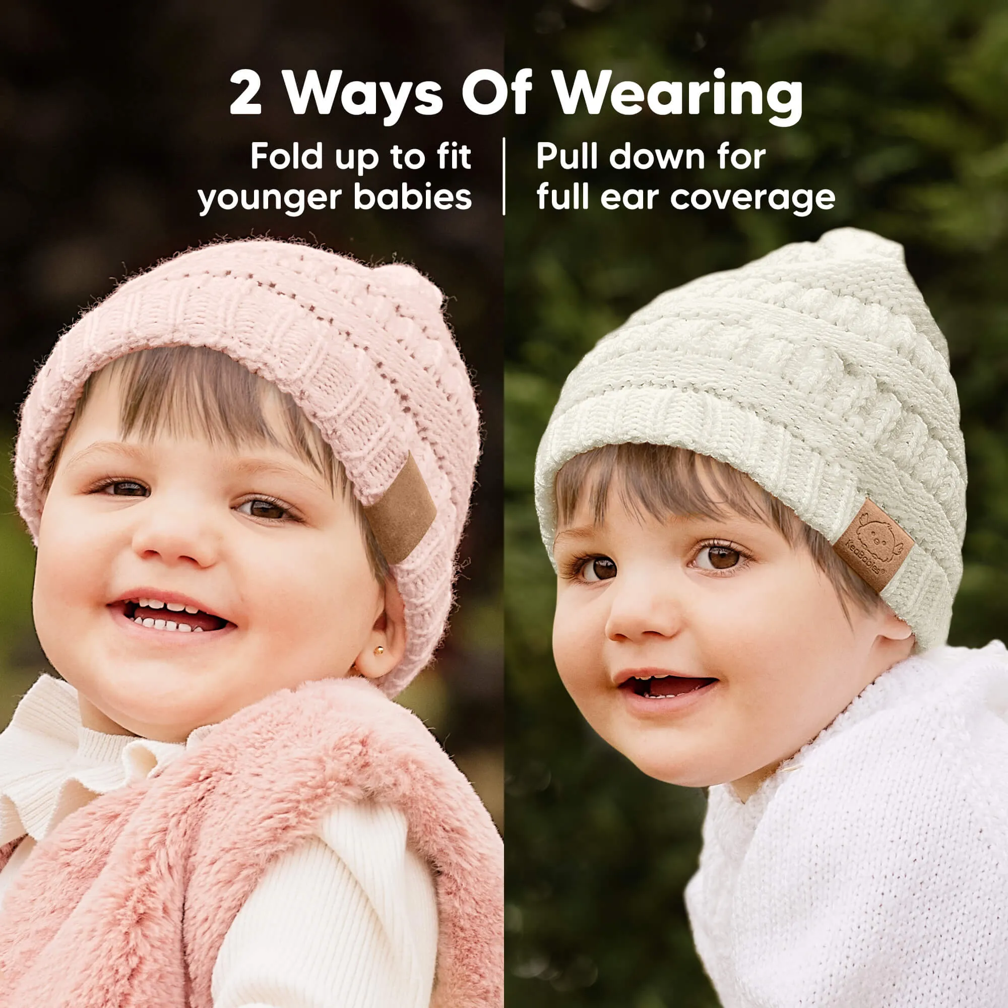 3-Pack Warmzy Baby Beanies (Macaron, M)