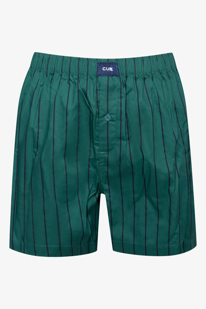 3 Pack Woven Boxers Green & Navy