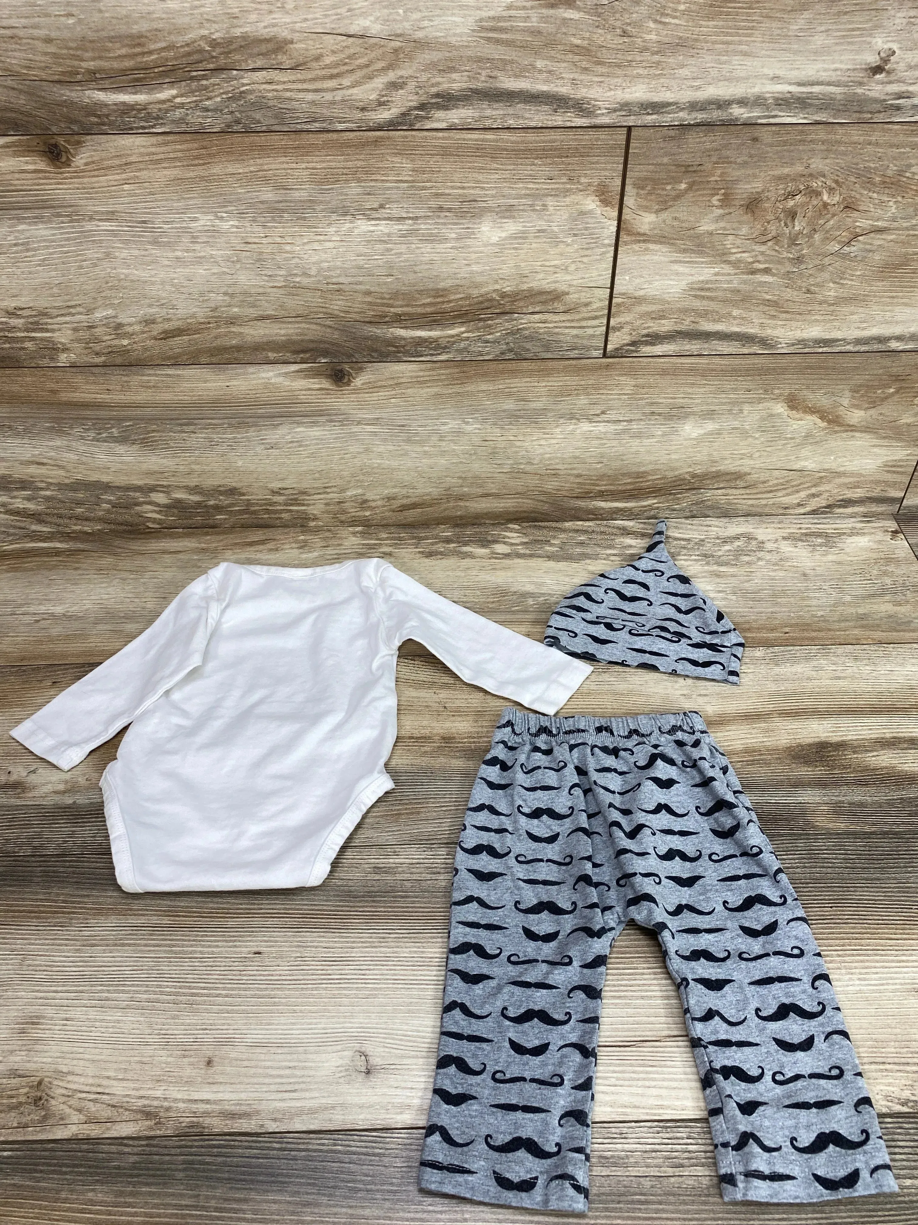 3pc Mommy's New Man Bodysuit Set White sz 3-6m