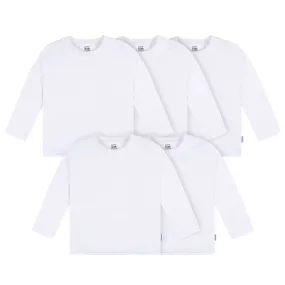 5-Pack Baby & Toddler White Long Sleeve Tees