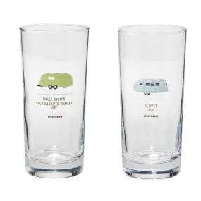 Airstream Vintage Trailer Drinking Glass Bundle