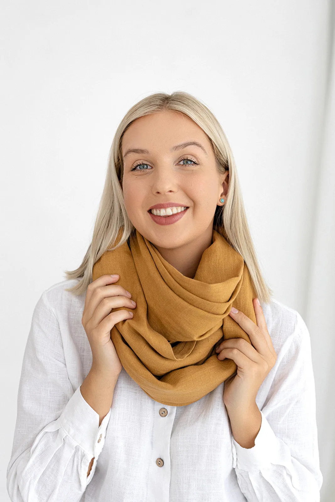 Amber Yellow Linen Scarf