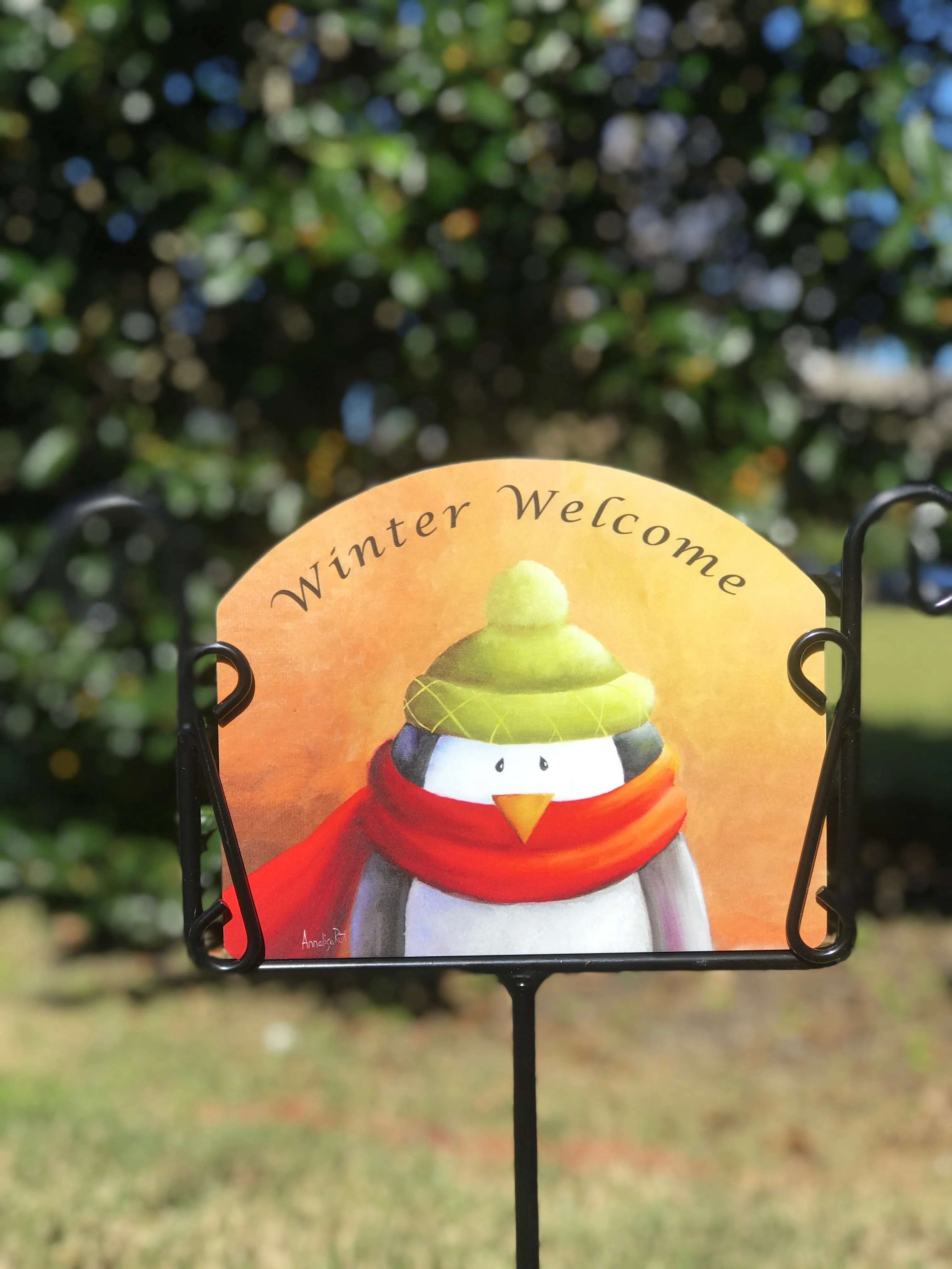 Arctic Freeze Winter Welcome Garden Sign