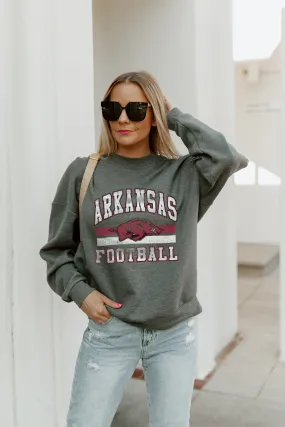 ARKANSAS RAZORBACKS PLAYMAKER PREMIUM FLEECE DROP SHOULDER CREWNECK PULLOVER