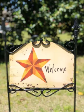 Barn Star Welcome Garden Sign