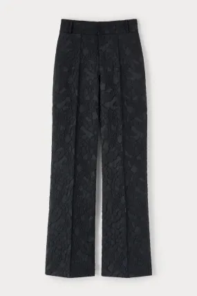 Black Embossed Flared Pants