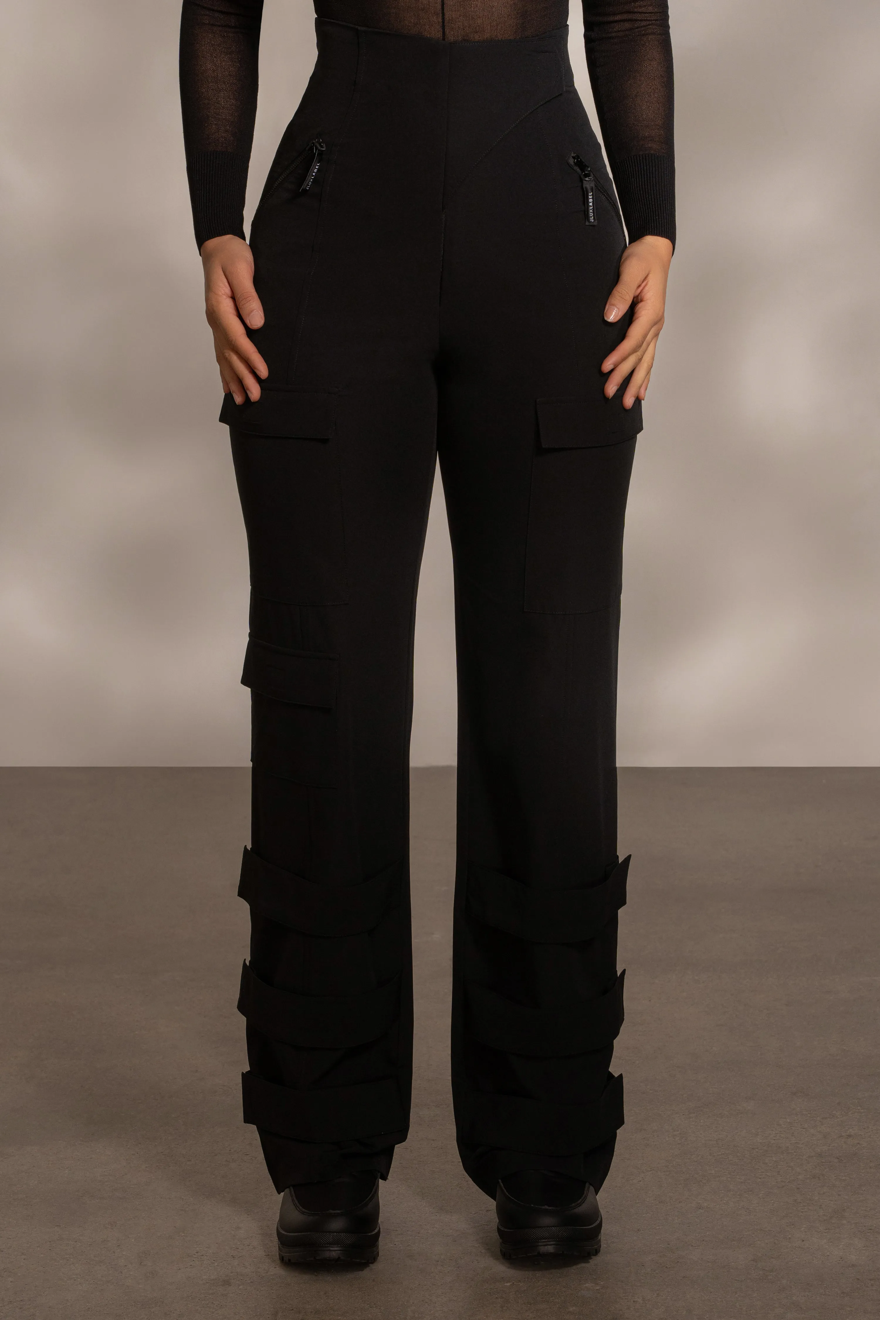 Black Nyah Nylon Utility Pants