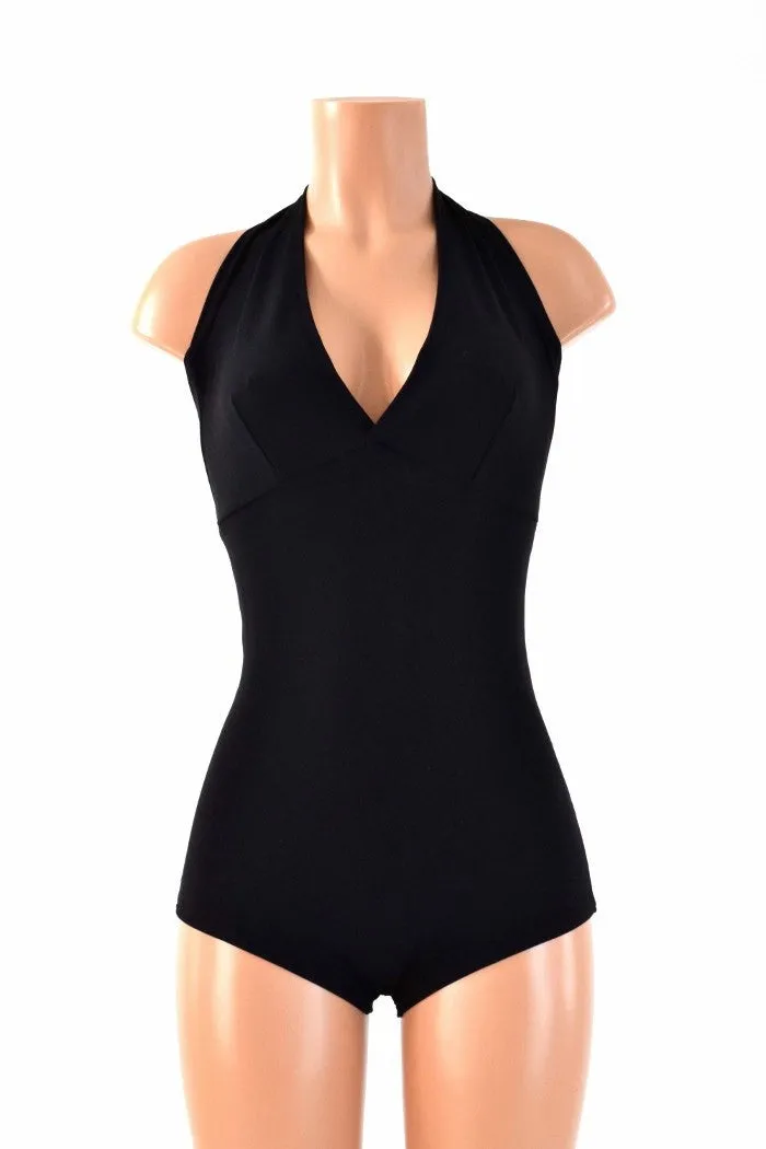 Black Zen Soft Knit "Monroe" Halter Romper