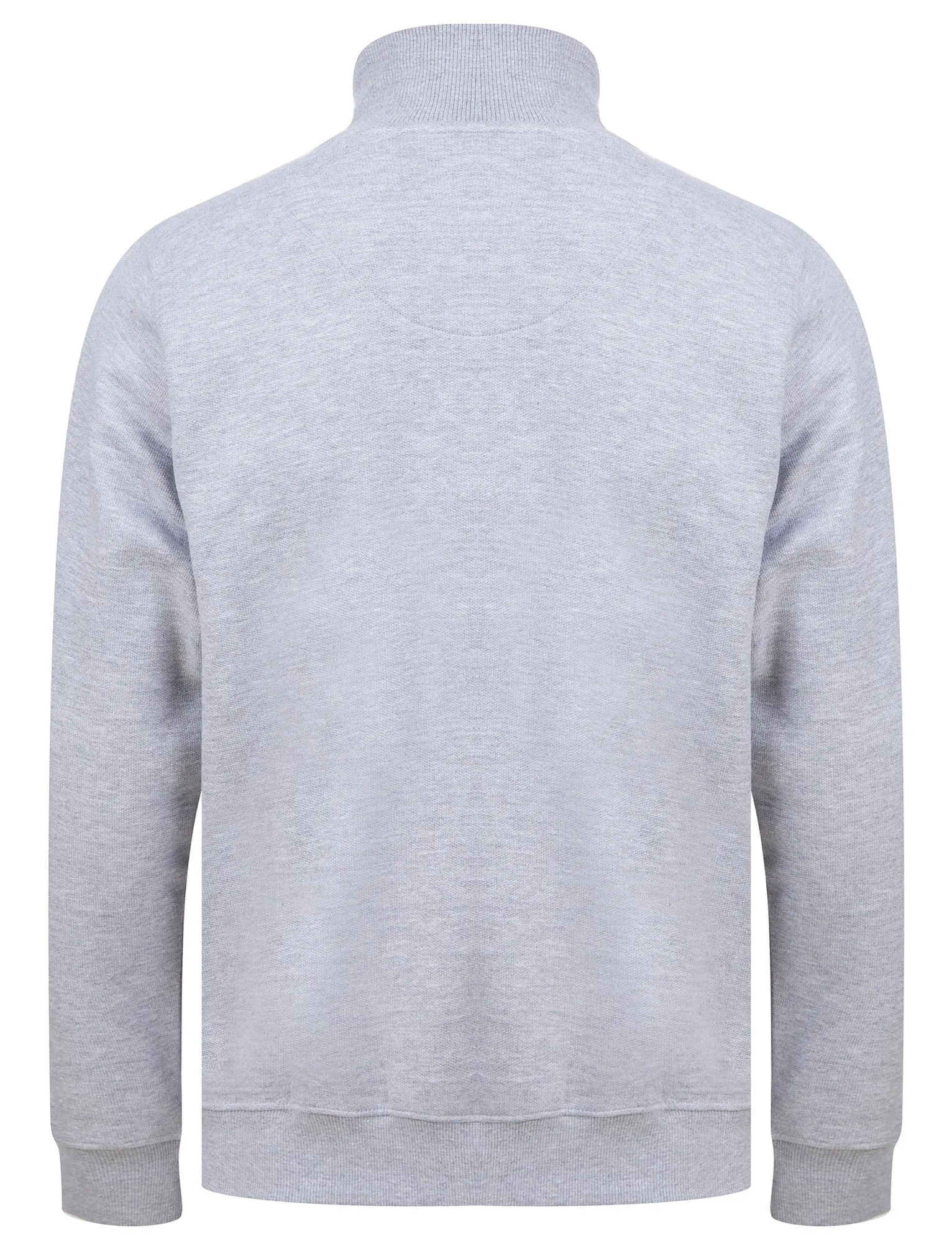 Bloomfield Quarter Zip Funnel Neck Pullover Sweat in Light Grey Marl - Tokyo Laundry