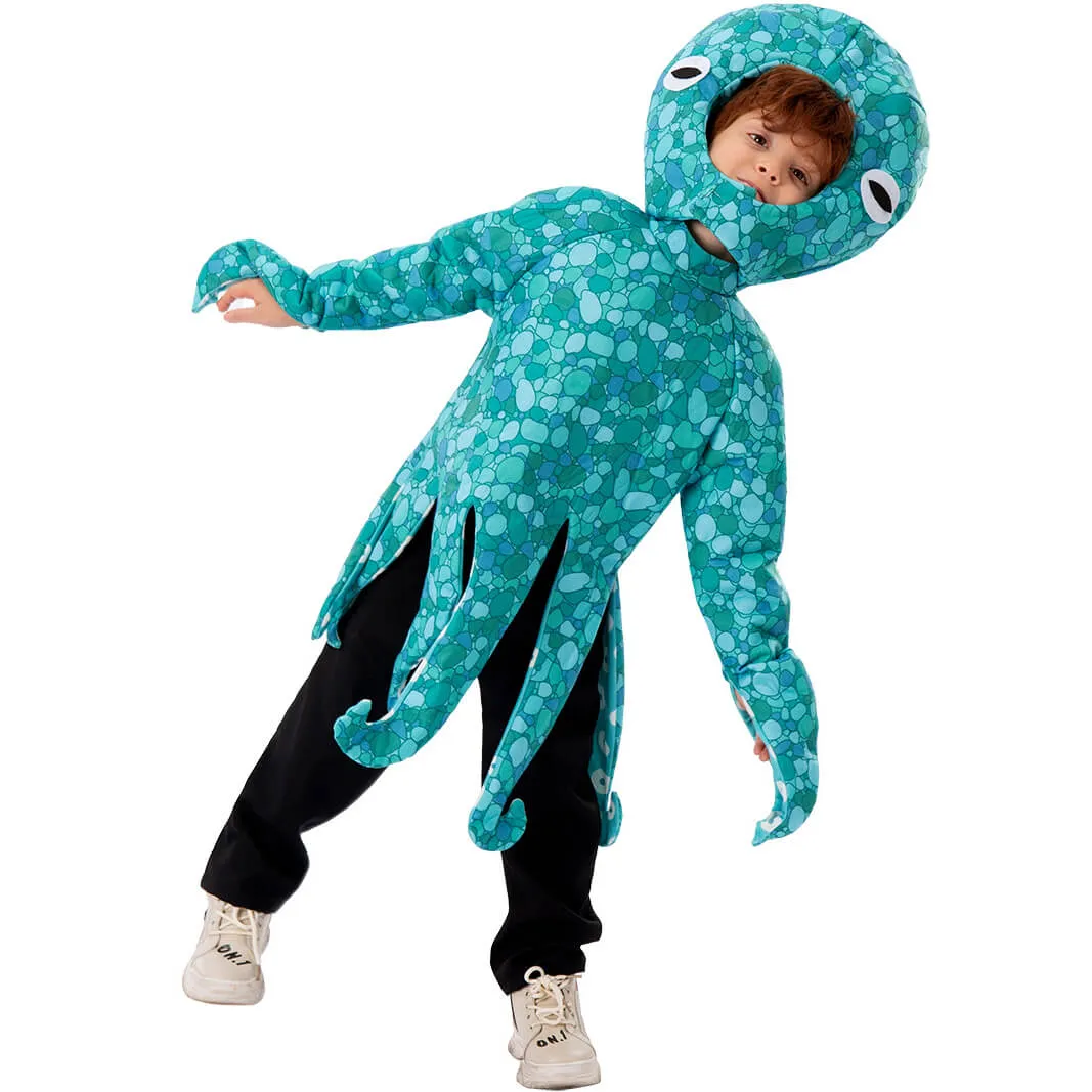 Blue Octopus Costume for Children Girls Boys Sea Creature Cosplay Costumes