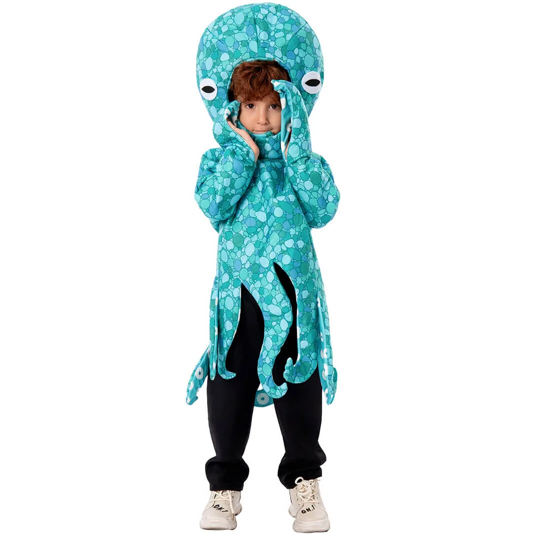 Blue Octopus Costume for Children Girls Boys Sea Creature Cosplay Costumes