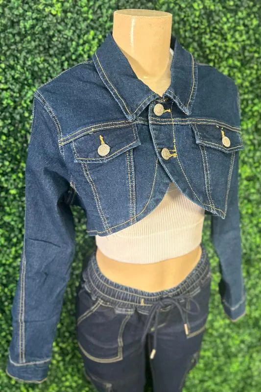 Bolero Denim Jacket - Dark Denim