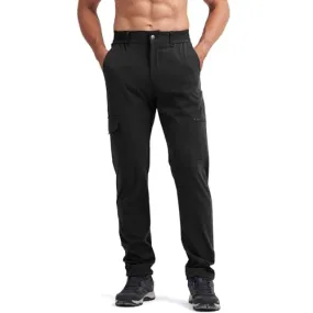 Cagola Mens Lightweight Hiking Pants Quick Dry Travel Cargo Pants UPF 50  Outdoor Stretch Trousers with 5 Utility Pockets Black 32W x 30L