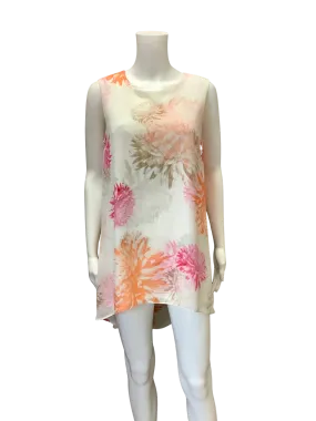 Calvin Klein Orange & Pink Floral Tunic Top  Size: XS