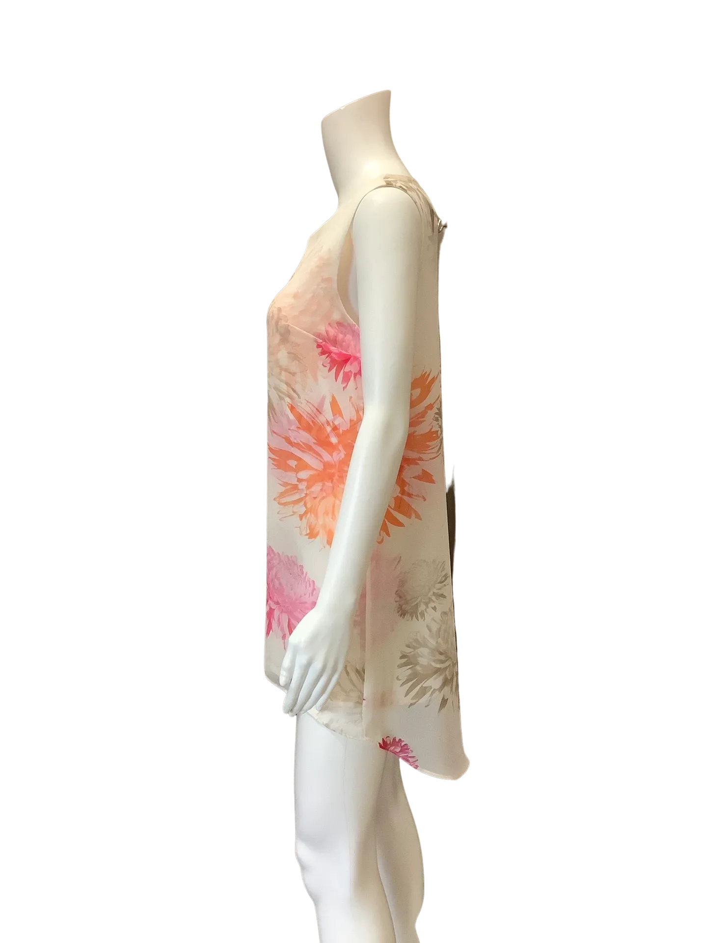 Calvin Klein Orange & Pink Floral Tunic Top  Size: XS