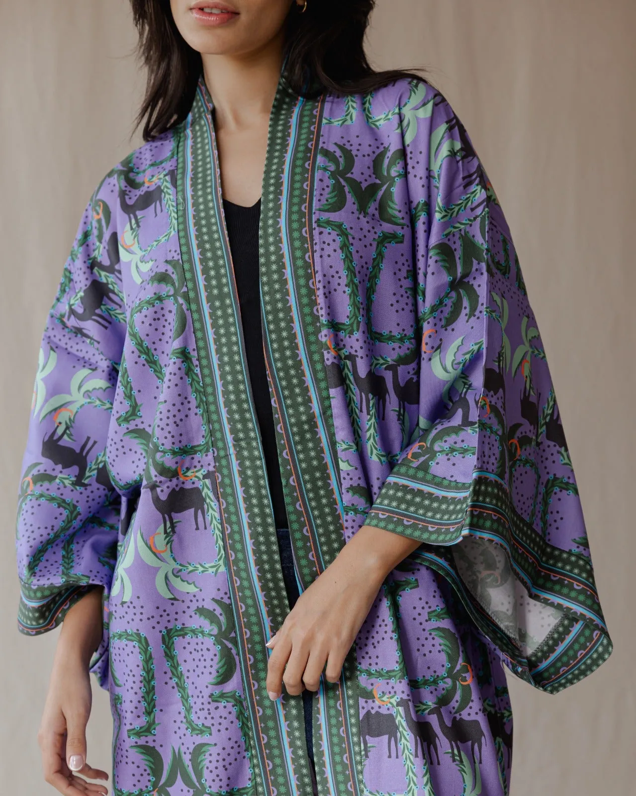 Camel Maze Kimono Purple