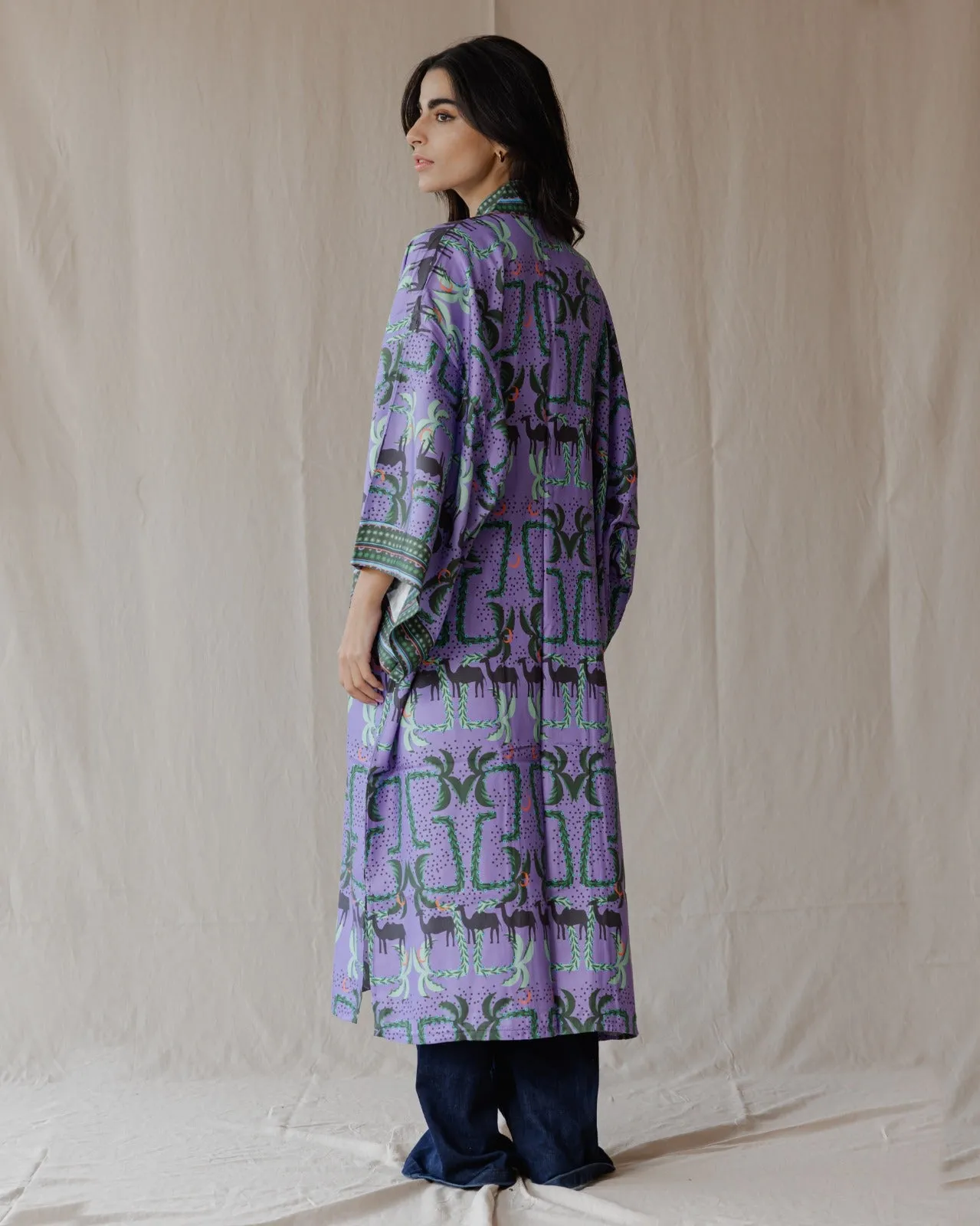 Camel Maze Kimono Purple