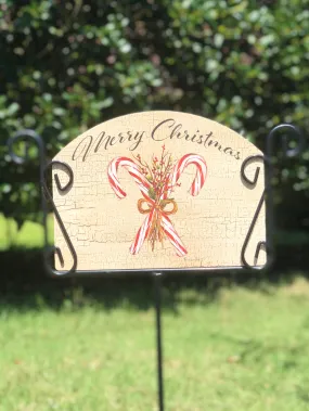 Candy Canes Garden Sign