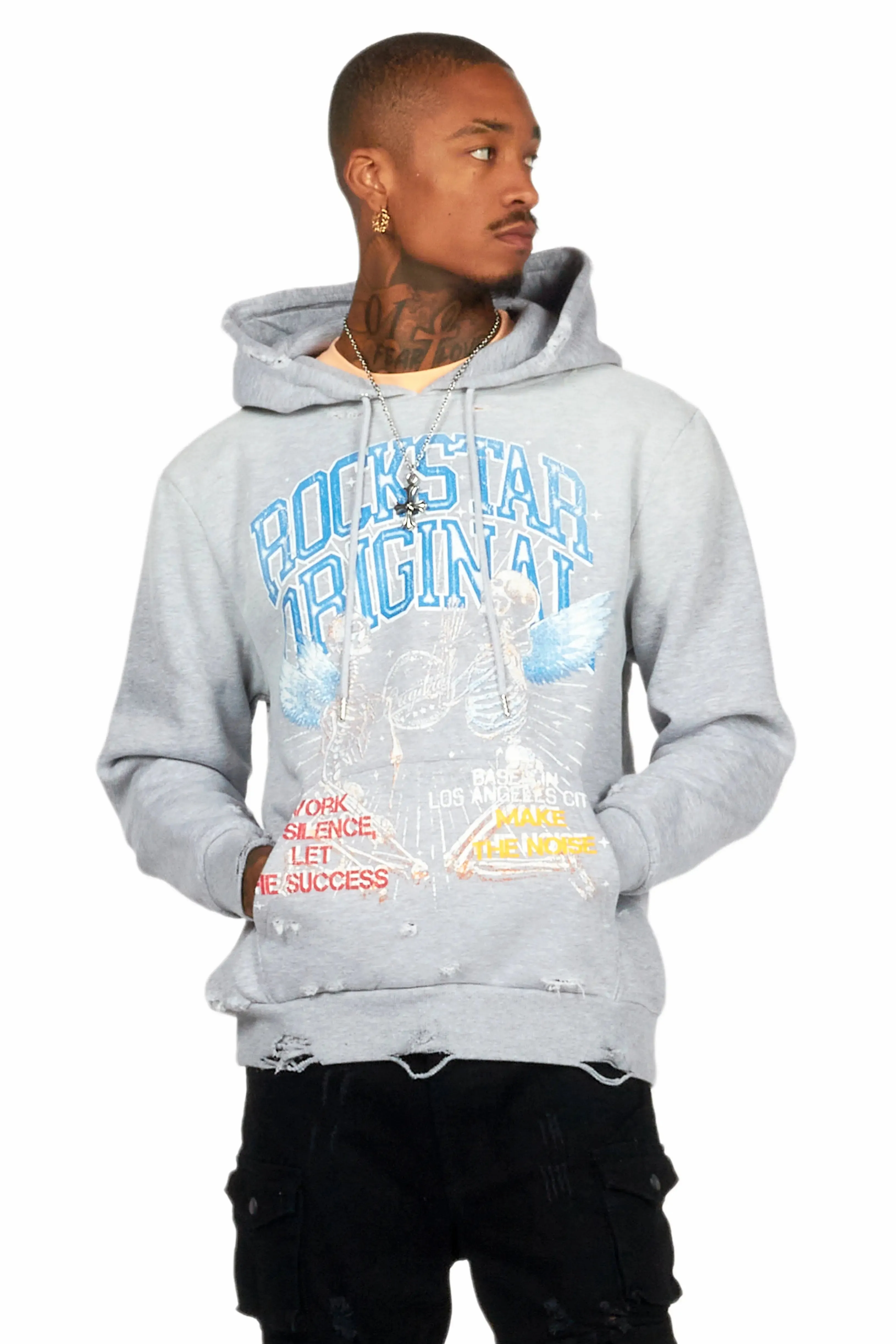 Chloe Heather Grey Graphic Hoodie