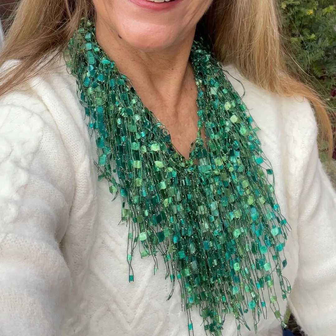 Christmas Green Scarf Necklace - For the Irish too!