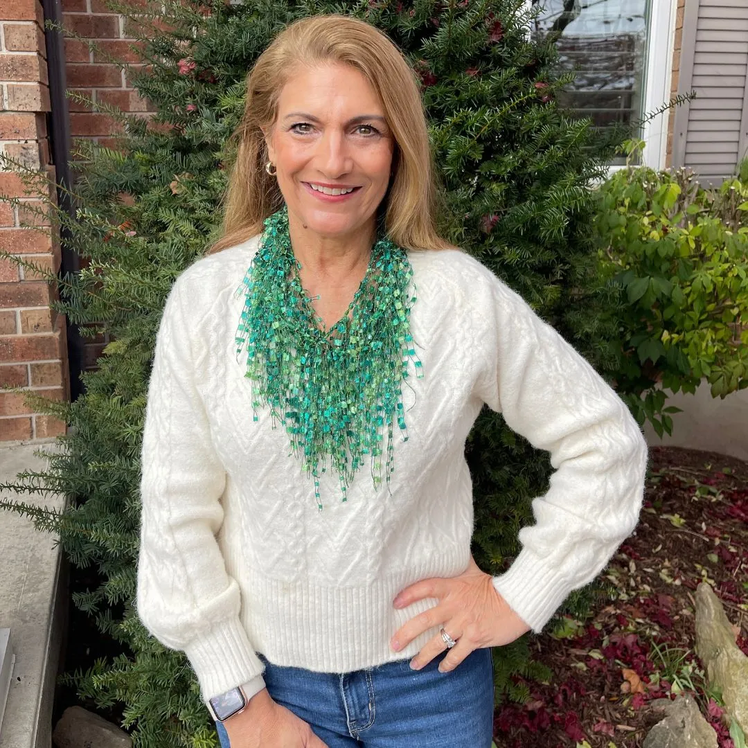 Christmas Green Scarf Necklace - For the Irish too!