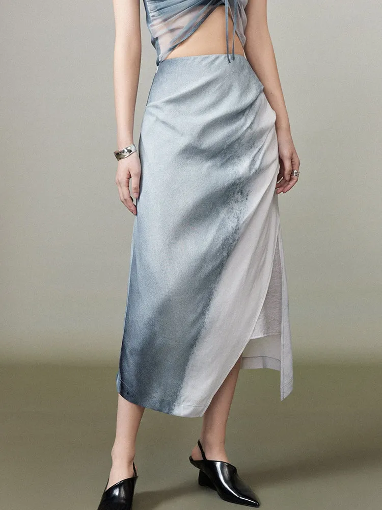 Ciffon Gradation A-Line Chic Classy Long-Skirt