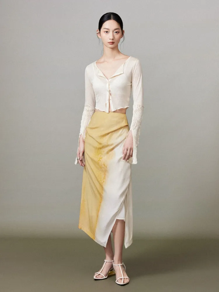 Ciffon Gradation A-Line Chic Classy Long-Skirt