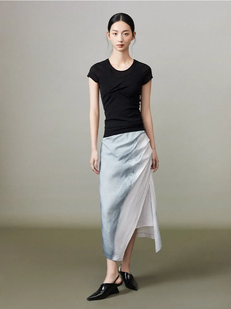 Ciffon Gradation A-Line Chic Classy Long-Skirt