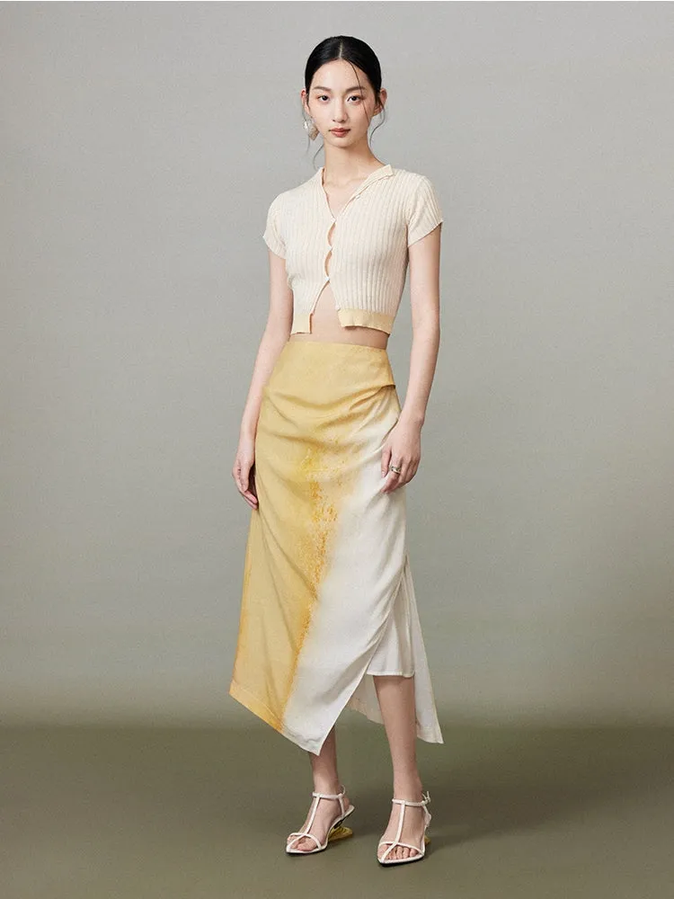 Ciffon Gradation A-Line Chic Classy Long-Skirt