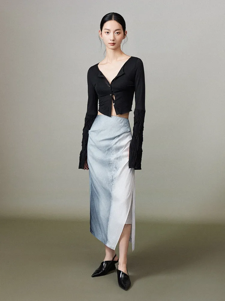 Ciffon Gradation A-Line Chic Classy Long-Skirt