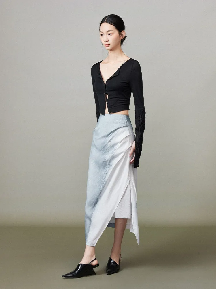 Ciffon Gradation A-Line Chic Classy Long-Skirt