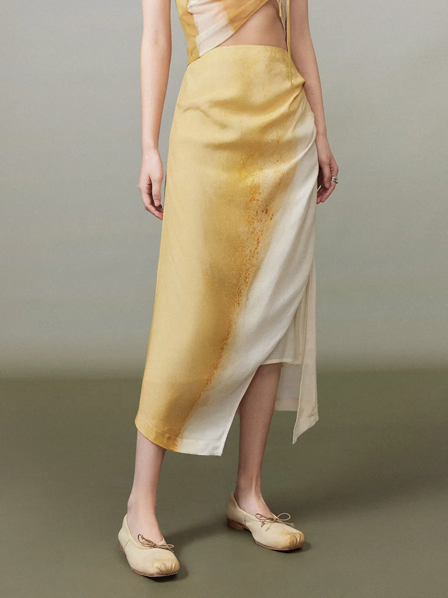 Ciffon Gradation A-Line Chic Classy Long-Skirt