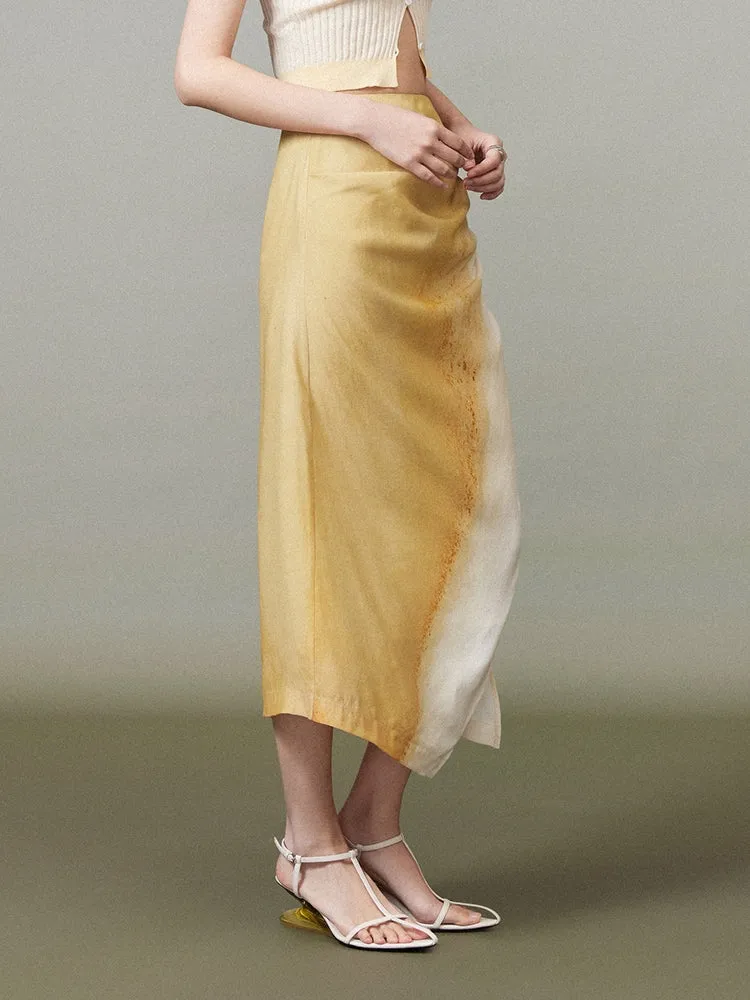 Ciffon Gradation A-Line Chic Classy Long-Skirt