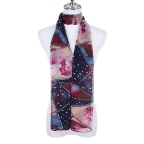 Cleo Leaf Navy Scarf