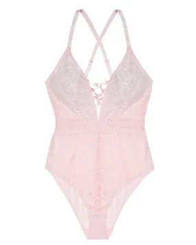 D000375 Pink Blissful Lace Bodysuit