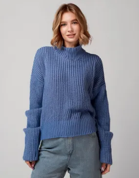 Denim Blue Cozy Knit Pullover