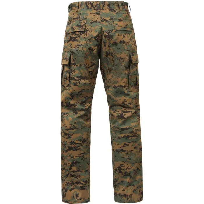 Digital Woodland Camouflage - Military BDU Pants - Cotton Polyester Twill