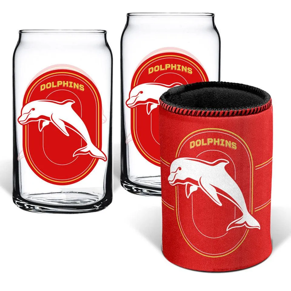 Dolphins Can Glasses & Can Cooler Pack