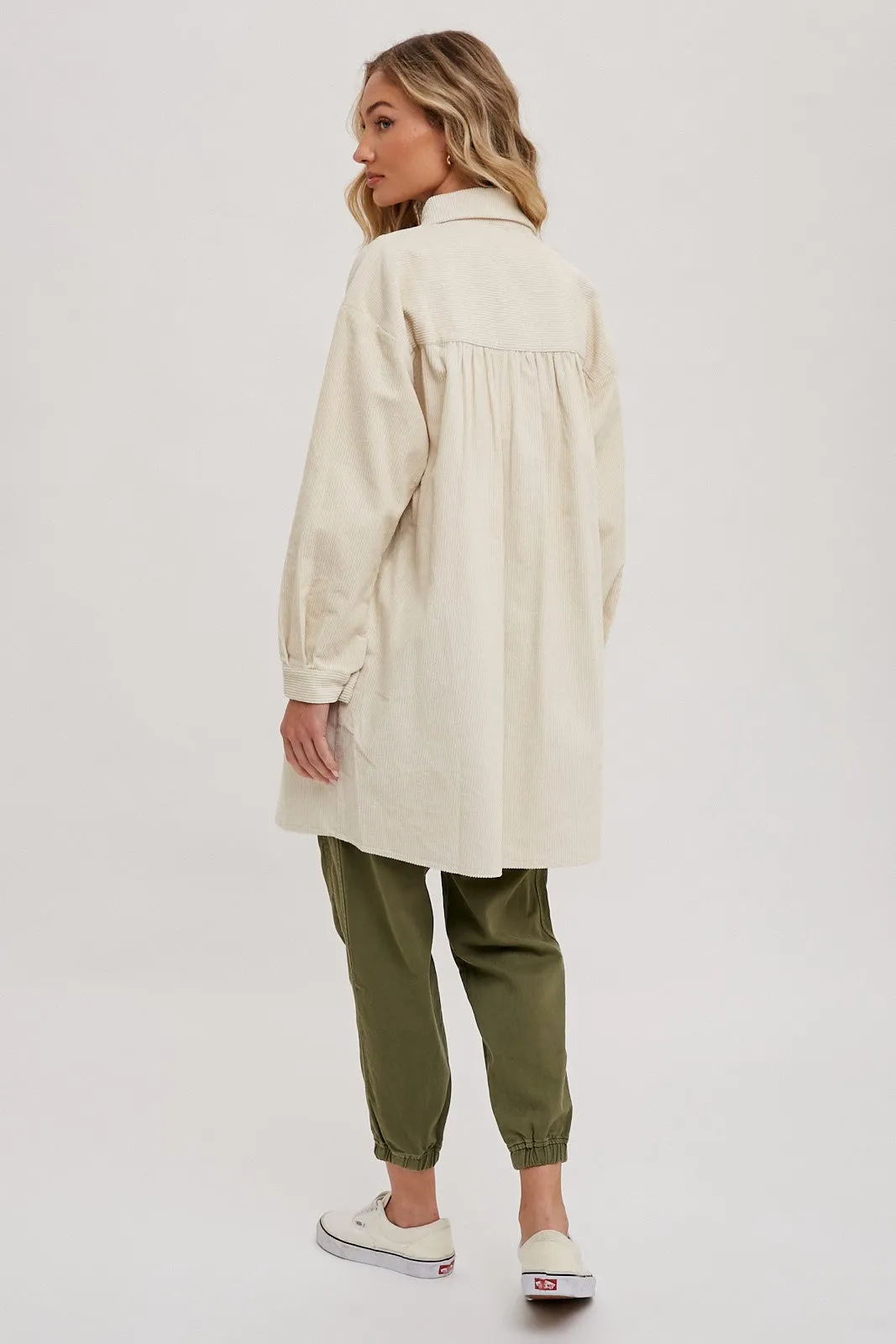 Ecru Oversized Corduroy Jacket