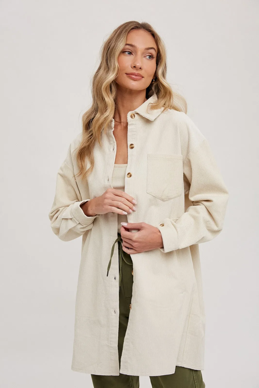 Ecru Oversized Corduroy Jacket