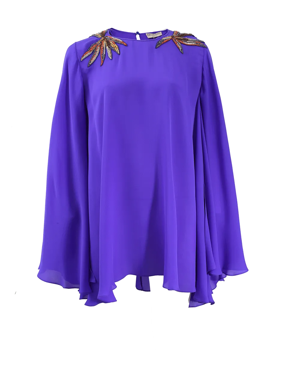 Embellished Shoulder Kaftan Blouse