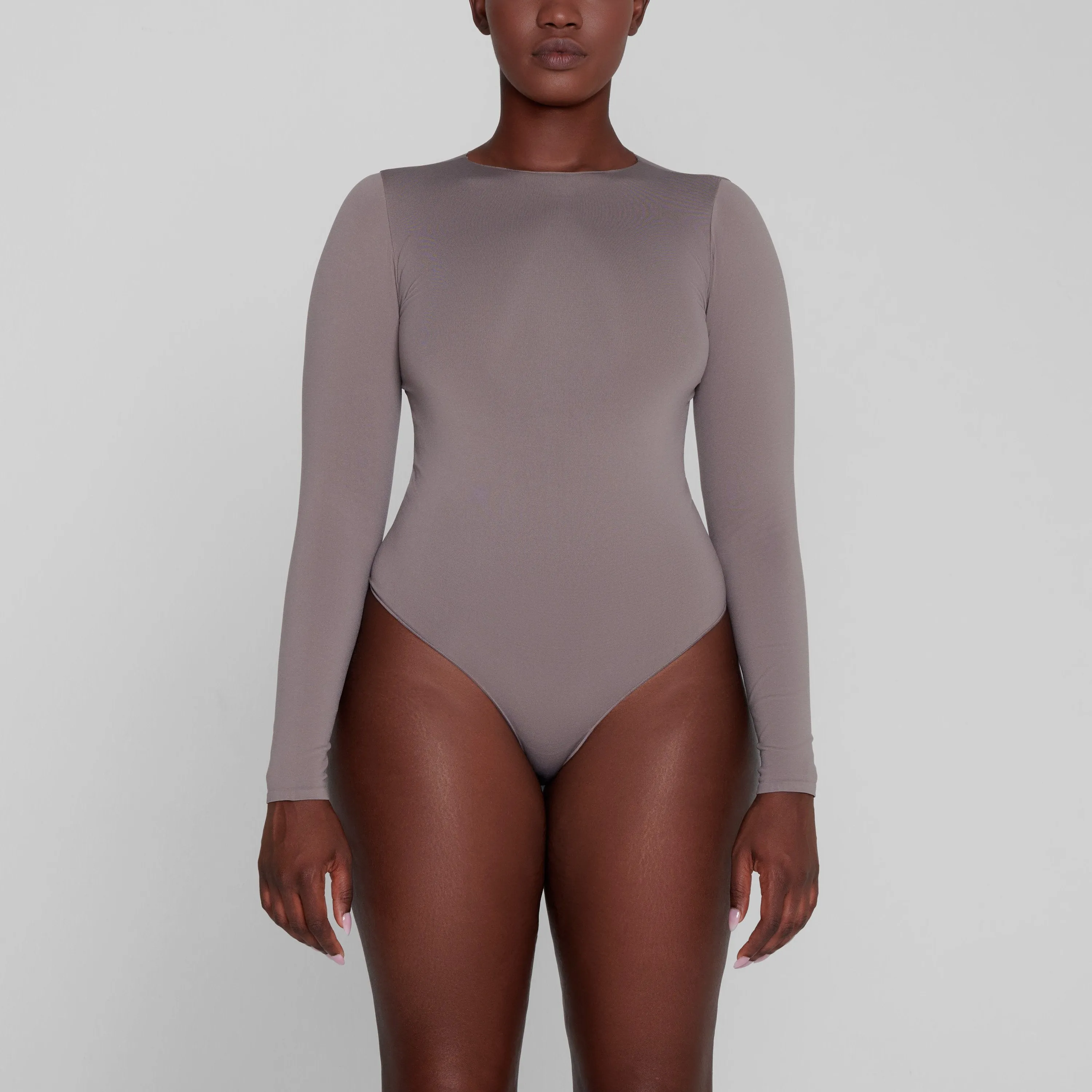 ESSENTIAL CREW NECK LONG SLEEVE BODYSUIT | AMETHYST