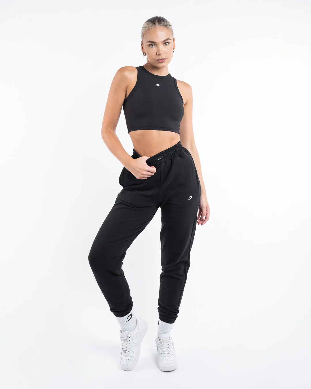 Essentials Racer Crop Top - Black