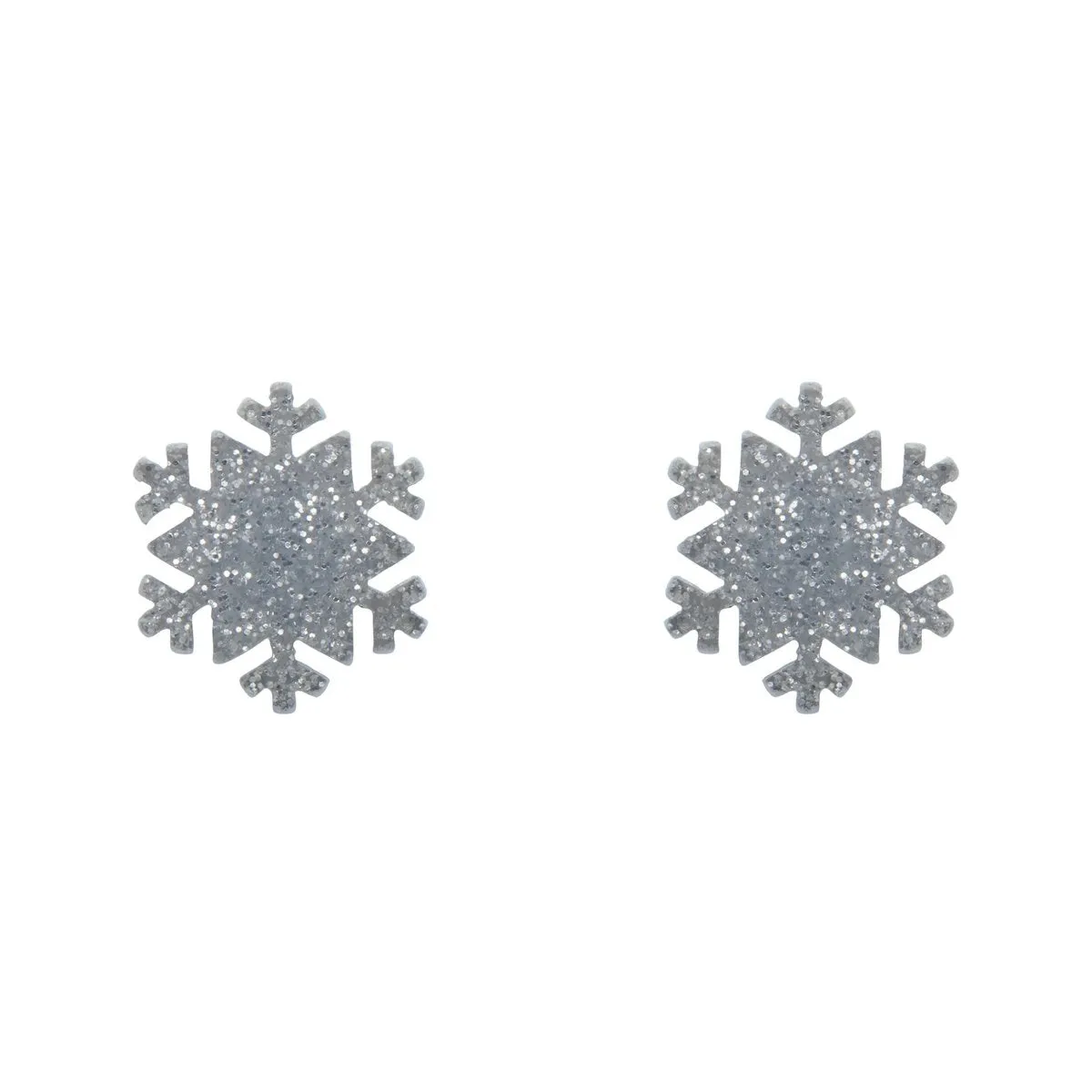 Essentials Snowflake Post Earrings - Silver Glitter