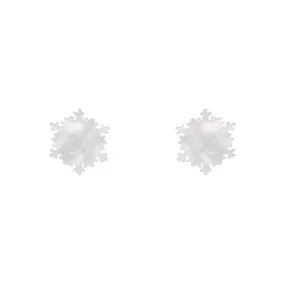 Essentials Snowflake Post Earrings - White Ripple