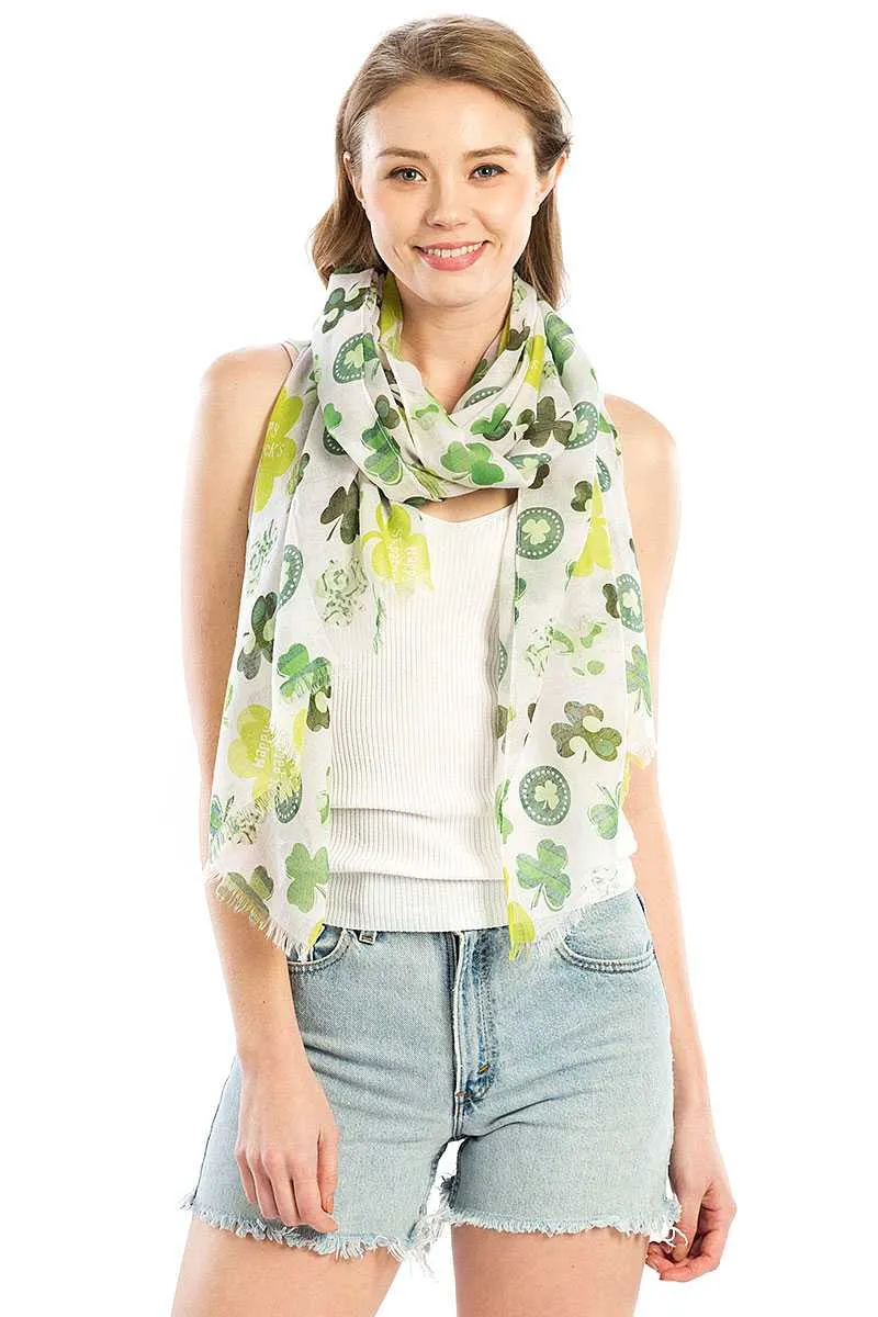 Fashion Chiffon Clover Print Scarf