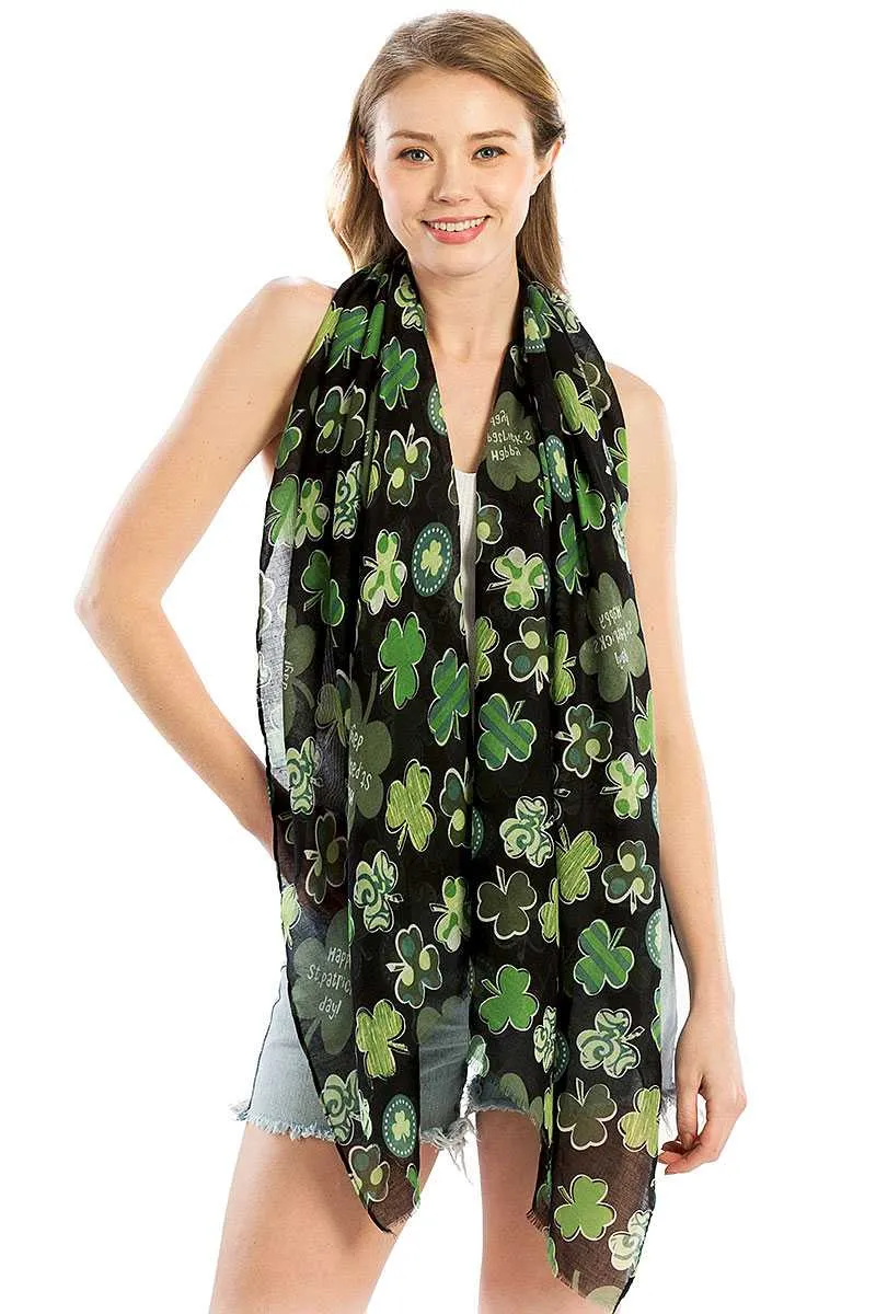 Fashion Chiffon Clover Print Scarf