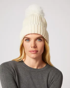 Faux Fur Pom-Pom Knit Beanie