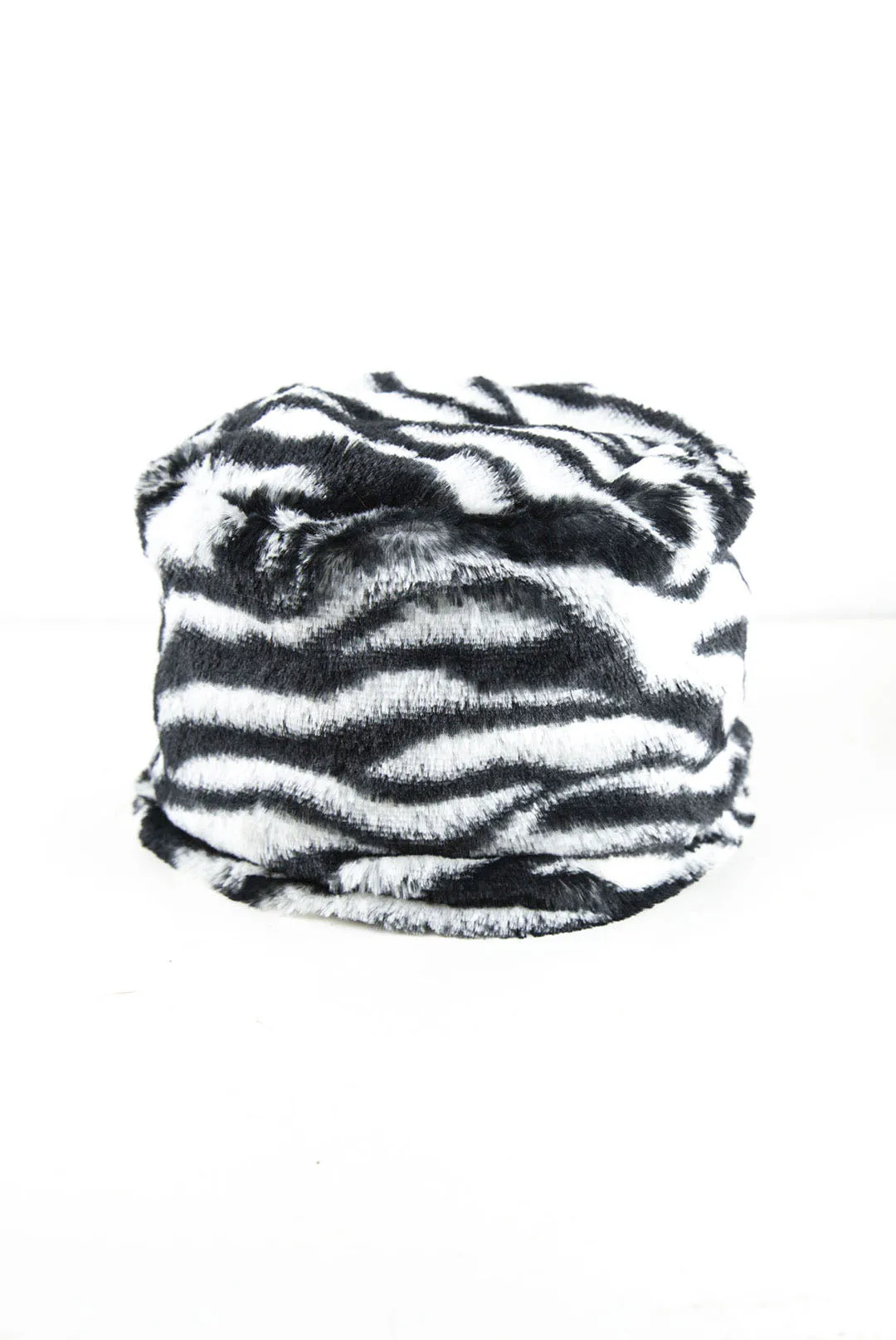 Faux Fur Zebra Hat